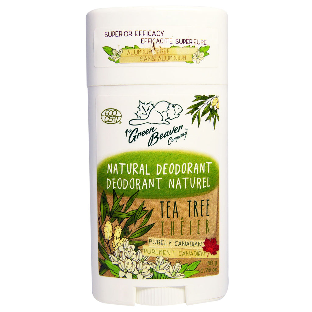 Green Beaver, Desodorante natural, Árbol del té, 50 g (1,76 oz)