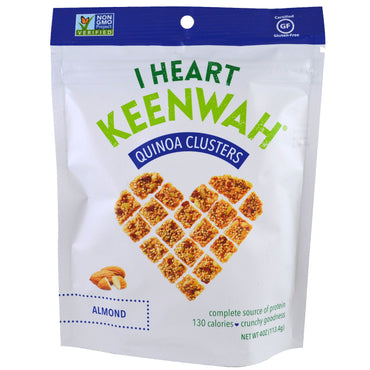 I Heart Keenwah, Quinoa Clusters, Amandel, 4 oz (113,4 g)
