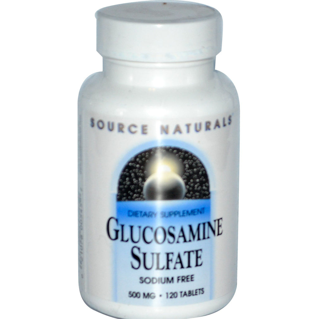 Source Naturals, グルコサミン硫酸塩、ナトリウムフリー、500 mg、120 錠
