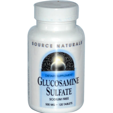 Source Naturals, Glucosamine Sulfate, Natriumfri, 500 mg, 120 tabletter
