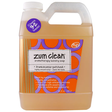 Indigo Wild, Zum Clean, savon à lessive d'aromathérapie, encens et patchouli, 32 fl oz