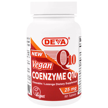 Deva, végétalien, coenzyme Q10, 25 mg, 90 comprimés