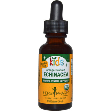 Herb Pharm, Kids Echinacea, sin alcohol, con sabor a naranja, 1 fl oz (30 ml)