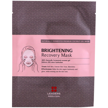 Leaders, Coconut Gel Brightening Recovery Mask, 1 Mask, 30 ml