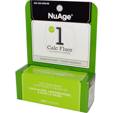 Hyland's, NuAge, No 1 Calc Fluor (fluoruro de calcio), 125 tabletas