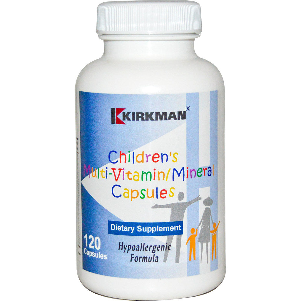 Kirkman Labs, multivitamin/mineral til børn, kapsler, hypoallergen formel, 120 kapsler