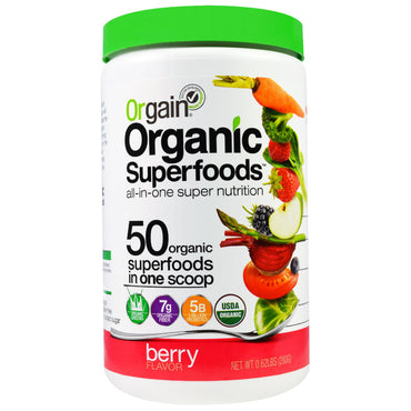 Orgain, Superfoods, Super Nutrition tout-en-un, saveur de baies, 0,62 lb (280 g)