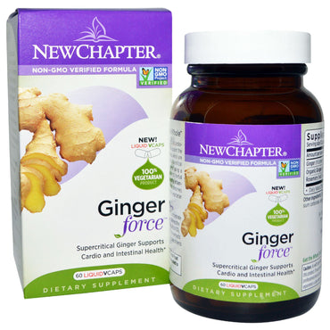 New Chapter, Ginger Force, 60 Vegetarian Capsules