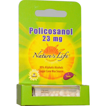 Nature's Life, Policosanol, 23 mg, 60 tabletas