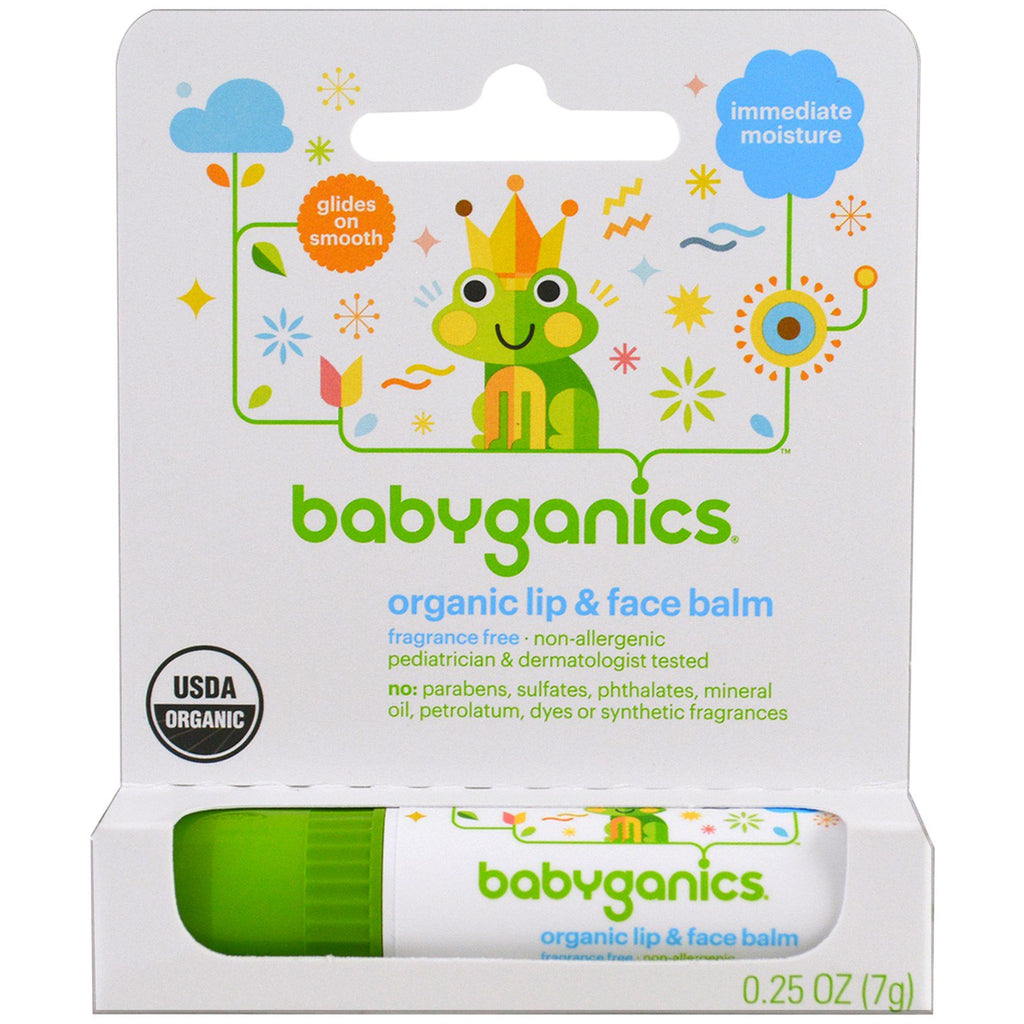 BabyGanics, Lip & Face Balm, 0,25 oz (7 g)