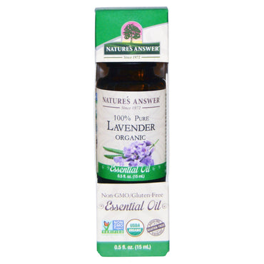 Naturens svar, essensiell olje, 100 % ren lavendel, 0,5 fl oz (15 ml)