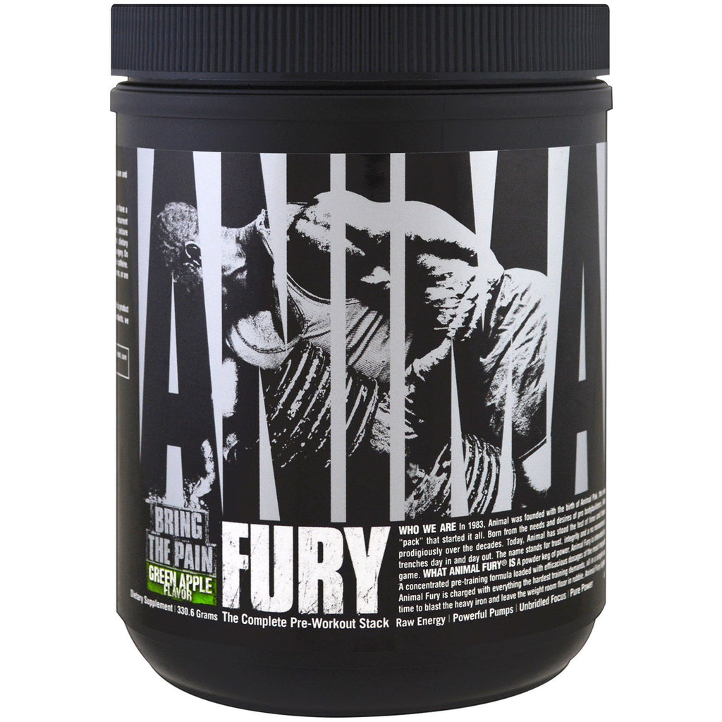 Universal Nutrition, Animal Fury, de complete pre-workout-stapel, groene appel, 330,6 g