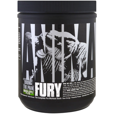 Universal Nutrition, Animal Fury, la pila completa de preentrenamiento, manzana verde, 330,6 g