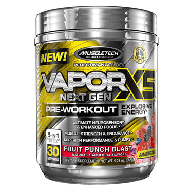 Muscletech, VaporX5 Next Gen, Pre-Workout, Fruit Punch Blast, 9,28 oz (263 g)
