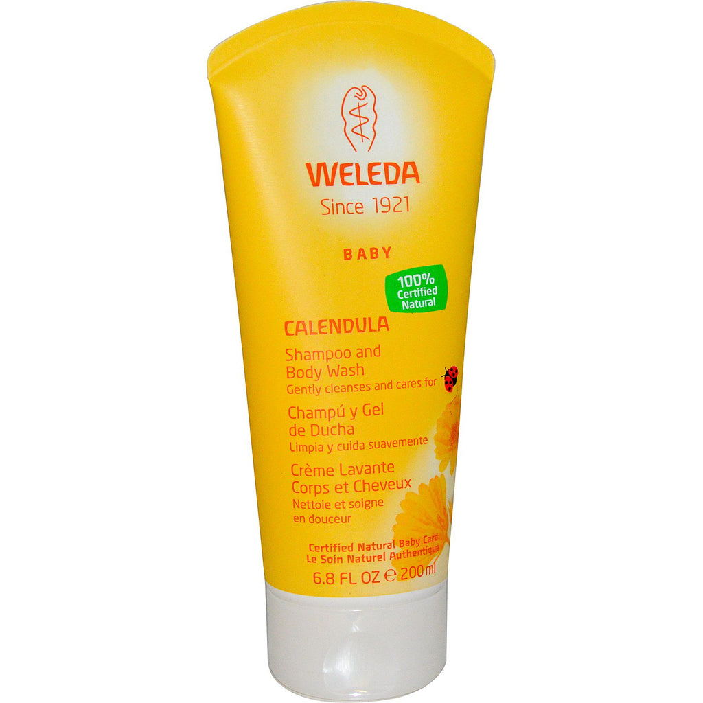 Weleda, Calendula, șampon și gel de gel pentru corp pentru copii, 200 ml (6,8 fl oz)