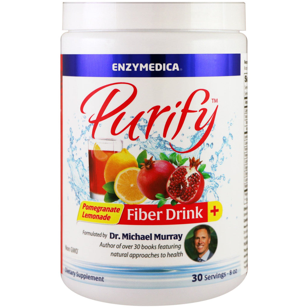 Enzymedica, Purify, Fiber Drink+, Limonadă de rodie, 8 oz