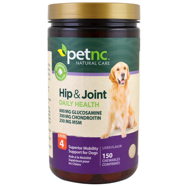 petnc NATURAL CARE, Hip & Joint Health, Level 4, Liver Flavor, 150 Chewables
