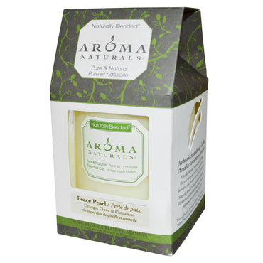 Aroma Naturals, Naturally Blended, Pillar Candle, Peace Pearl, Orange, Clove & Cinnamon, 3" x 3.5"