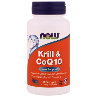 Now Foods, Krill et CoQ10, 60 gélules