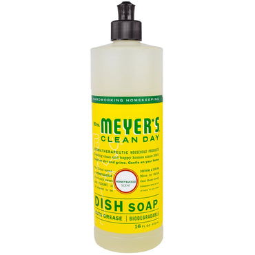 Meyers Clean Day, savon à vaisselle liquide, parfum chèvrefeuille, 16 fl oz (473 ml)