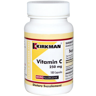 Kirkman Labs, C-vitamin, 250 mg, 100 kapsler
