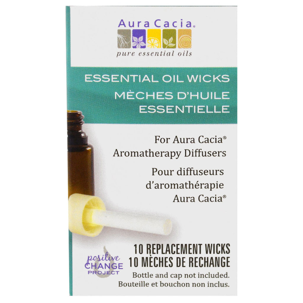 Aura Cacia, Aromatherapy Diffusers, Essential Oil Wicks, 10 Replacement Wicks