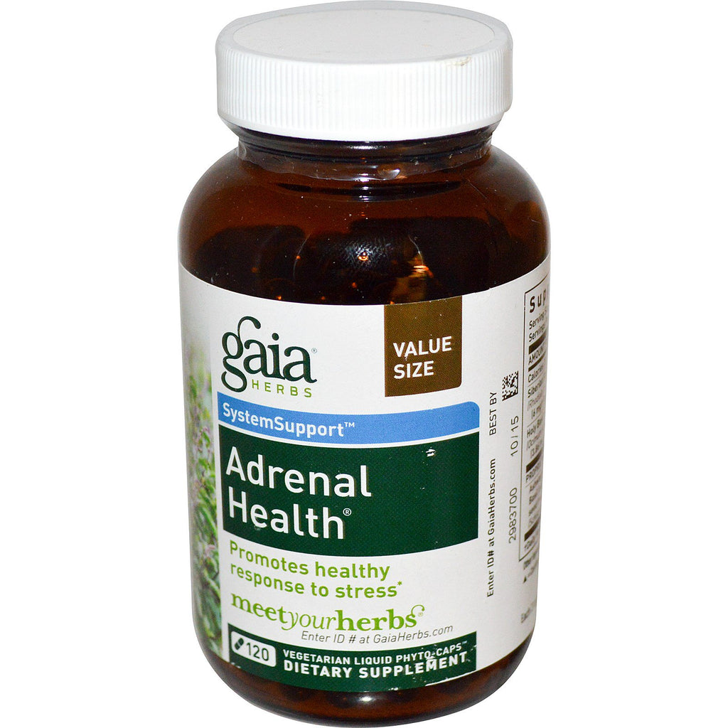 Ervas de Gaia, saúde adrenal, 120 fitocápsulas líquidas vegetarianas