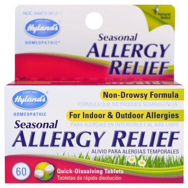 Hyland's, Seizoensgebonden allergieverlichting, 60 snel oplossende tabletten