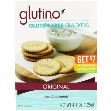 Glutino, craquelins sans gluten, originaux, 4,4 oz (125 g)