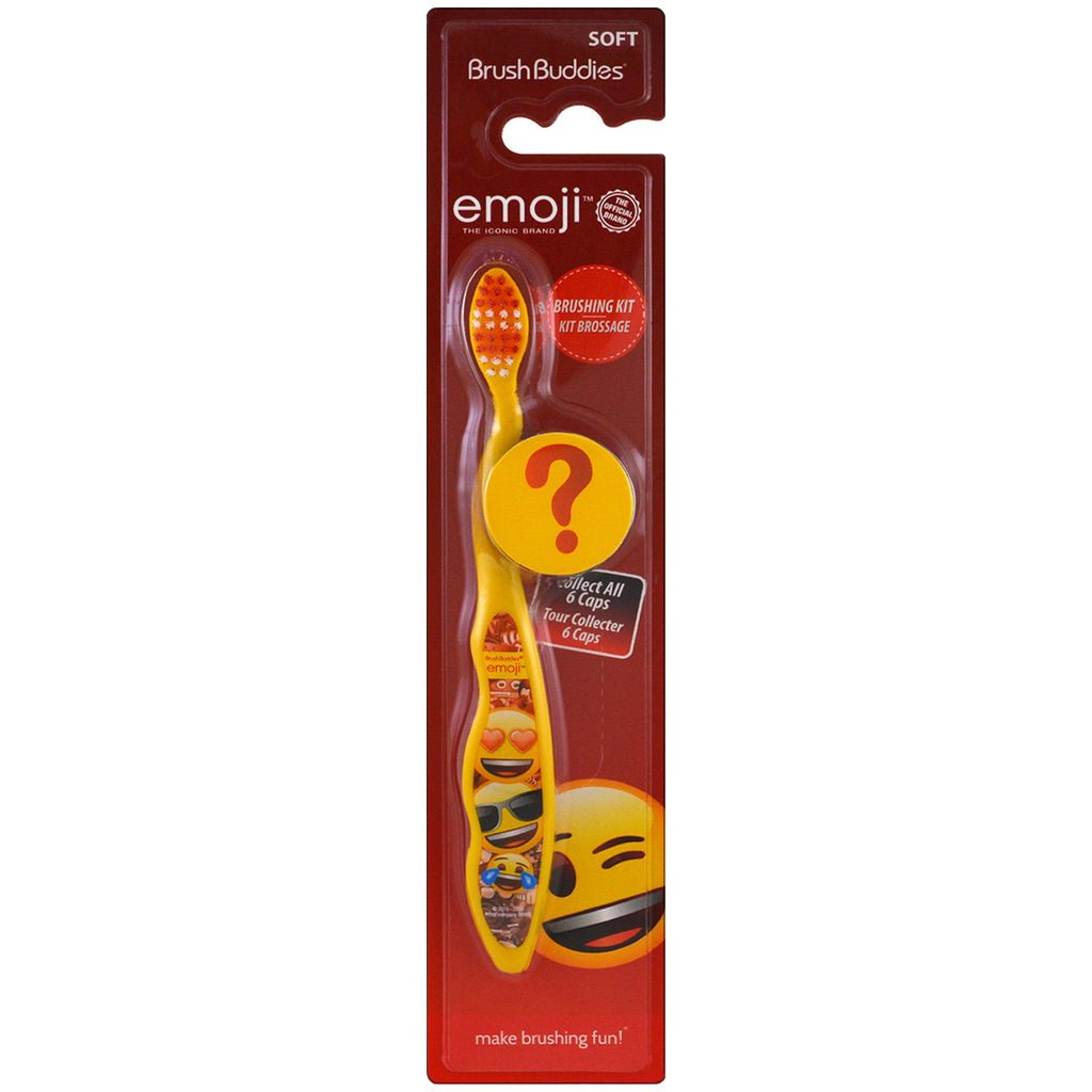 Børstekammerater, emoji-tandbørste, med hætte, blød, 1 tandbørste