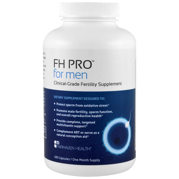 Fairhaven Health, FH Pro para hombres, suplemento de fertilidad de grado clínico, 180 cápsulas