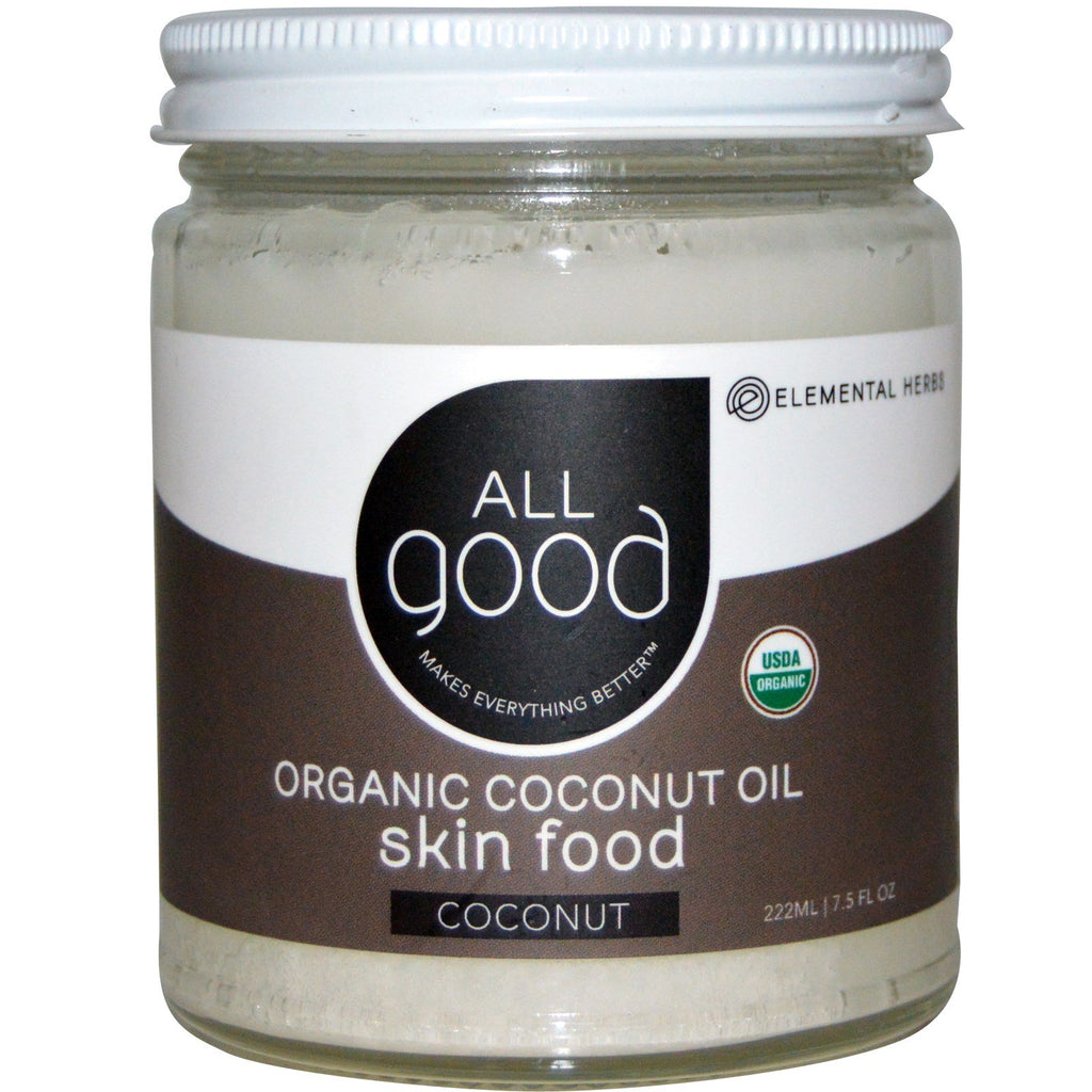 All Good Products, Olej kokosowy, Odżywka dla skóry, Kokos, 7,5 uncji (222 ml)