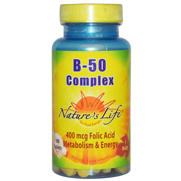 Nature's Life, B- 50 Complex, 100 tabletter
