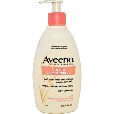 Aveeno, Active Naturals, 크리미 모이스처라이징 오일, 12 fl oz(354 ml)