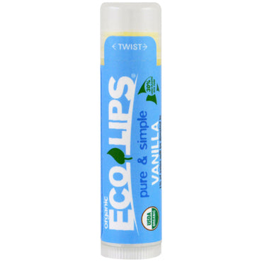 Eco Lips Inc., Pure &amp; Simple, Bálsamo labial, vainilla, 4,25 g (0,15 oz)