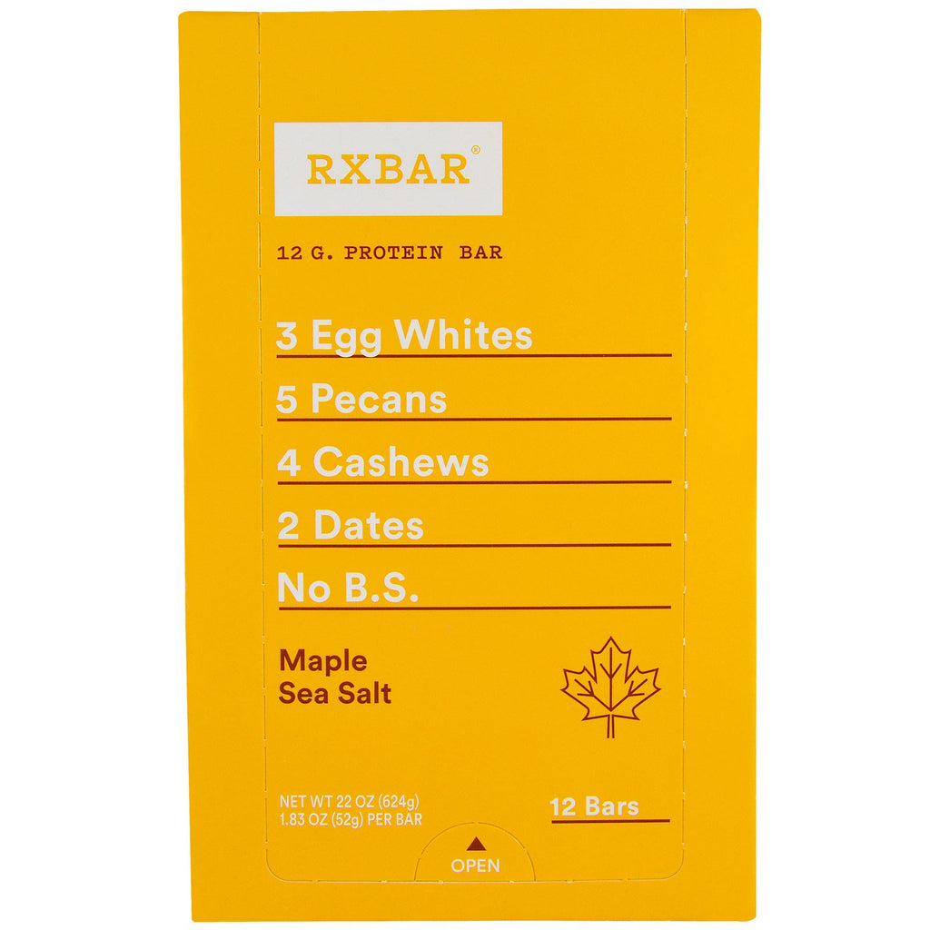 RXBAR, batoane proteice, sare de mare de arțar, 12 batoane, 1,83 oz (52 g) fiecare