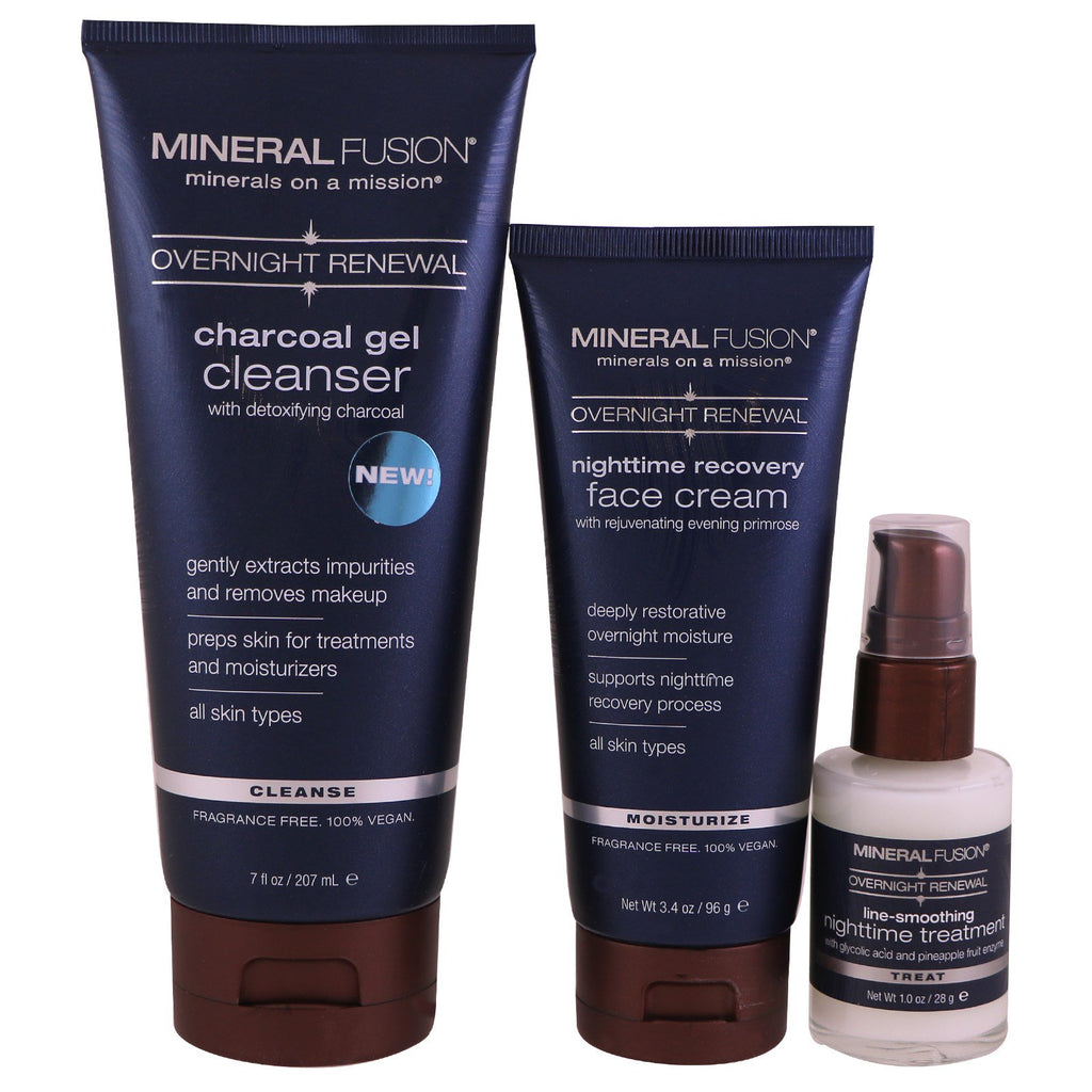 Mineral Fusion, Overnight Renewal, Deluxe Set, 3 Piece Set