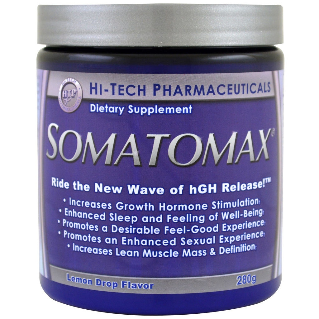 Hi Tech Pharmaceuticals, Somotomax, eliberare de hGH, aromă de picături de lămâie, 280 g