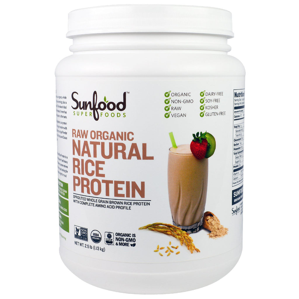 Sunfood, Raw  Natural Rice Protein, 2.5 lb (1.13 kg)