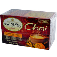Twinings, צ'אי, תבלין דלעת, 20 שקיקי תה, 1.41 אונקיות (40 גרם)