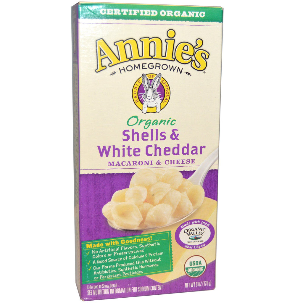 Annie's Homegrown Macaroni & Cheese Shells and White Cheddar 6 uncji (170 g)
