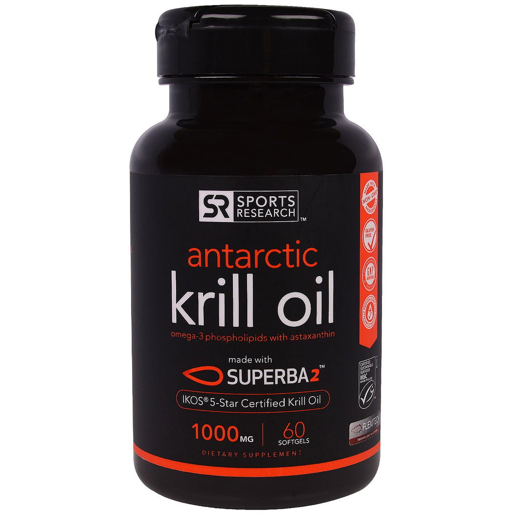 Sports Research, Antarctic Krill Oil with Astaxanthin, 1 000 mg, 60 Softgels