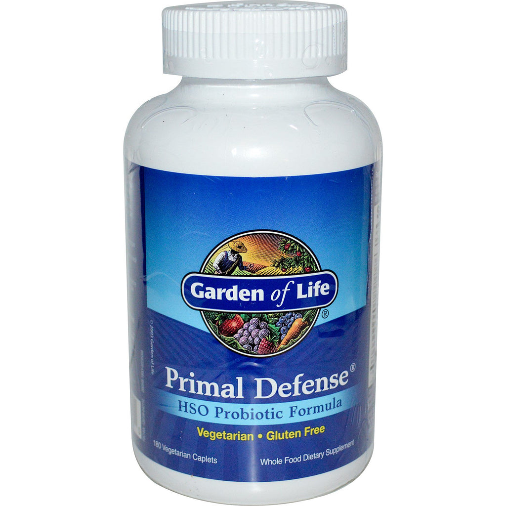 Garden of Life, Primal Defense, Formule probiotique HSO, 180 caplets végétariens