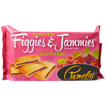 Pamela's Products, Figgies & Jammies, Extra Large Cookies, Raspberry & Fig, 9 oz (255 g)
