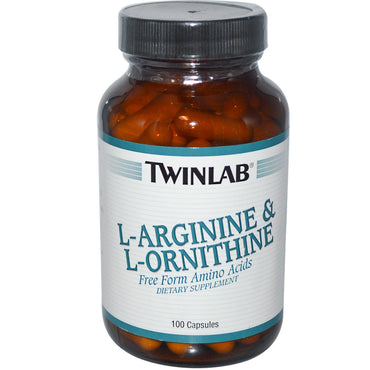 Twinlab, l-arginine & l-ornithine, 100 כמוסות