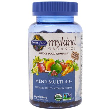 Garden of Life, Mykind s، متعدد الفيتامينات للرجال فوق 40 عامًا، توت، 120 قطرة صمغية