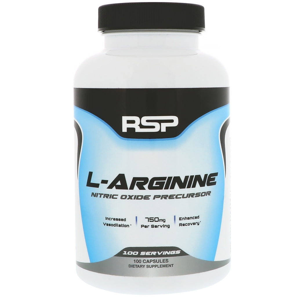 RSP Nutrition, L-arginin, 750 mg, 100 kapsler