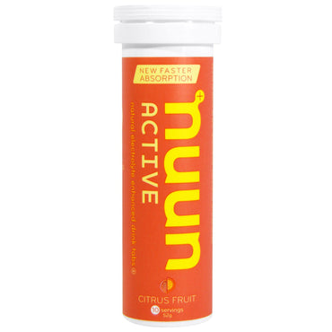 Nuun, Active, tabletas de bebida mejoradas con electrolitos naturales, frutas cítricas, 10 tabletas