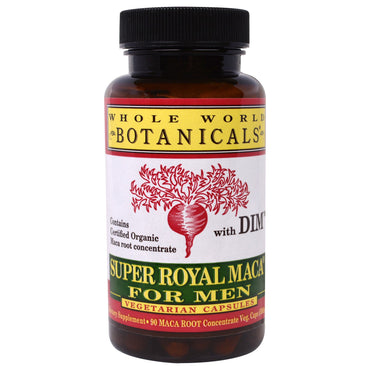 Whole World Botanicals, Super Royal Maca voor mannen, 500 mg, 90 vegetarische capsules