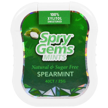 Xlear Spry Gems Mints スペアミント 40 カウント 25 g